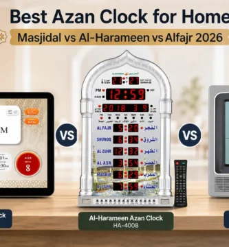 Best Azan Clock for Home Masjidal vs Al-Harameen vs Alfajr 2026-compressed