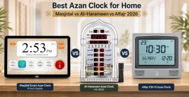 Best Azan Clock for Home Masjidal vs Al-Harameen vs Alfajr 2026-compressed
