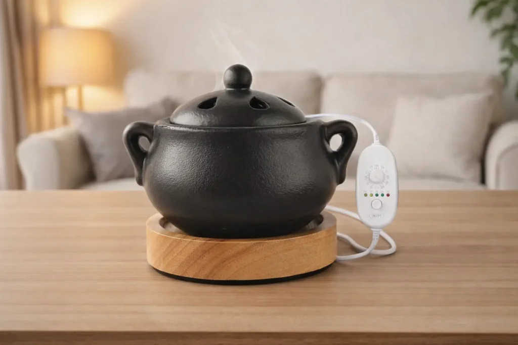 HOCUROAY Electric Heater Ceramic & Bamboo Burner