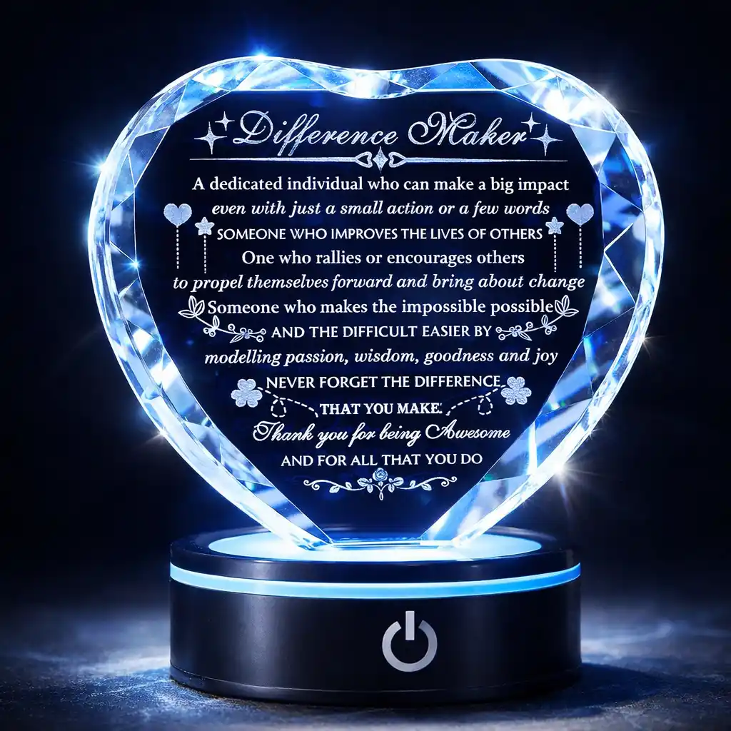 Respectful Islamic Gift for Teachers YWHL Crystal Light Plaque