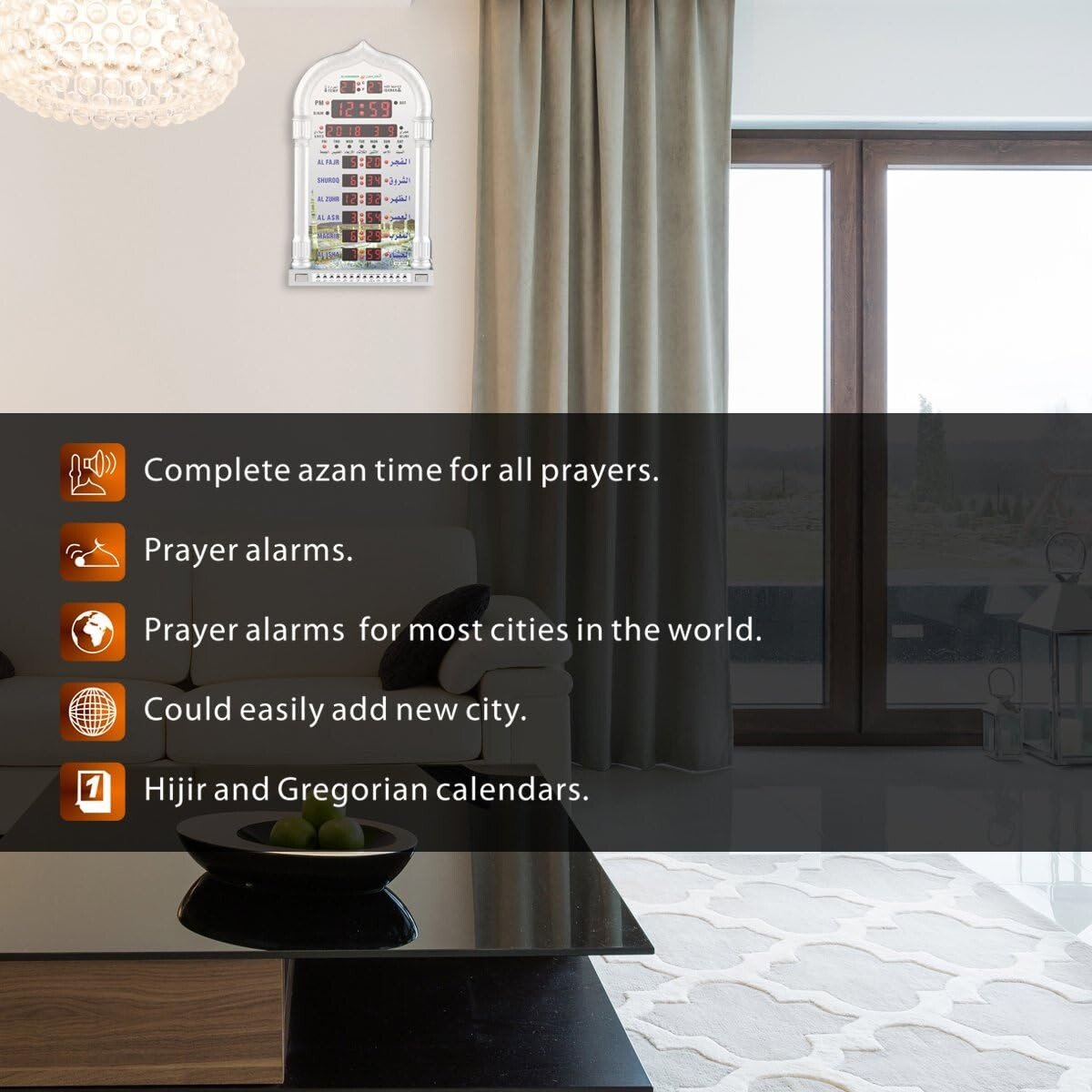 Al-Harameen Azan Clock for Home Decor