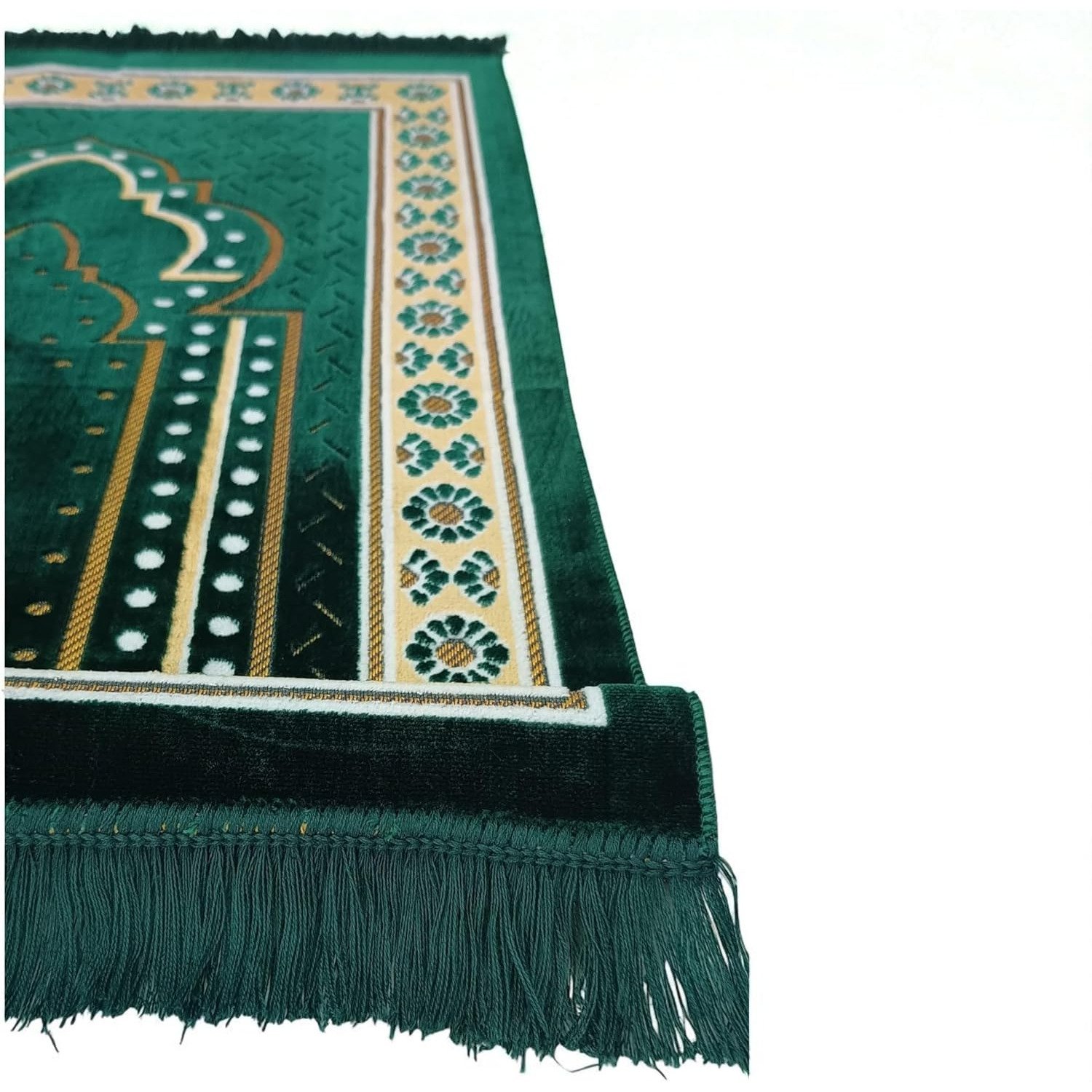 Detailed view of Turkish Muslim Prayer Rug texture