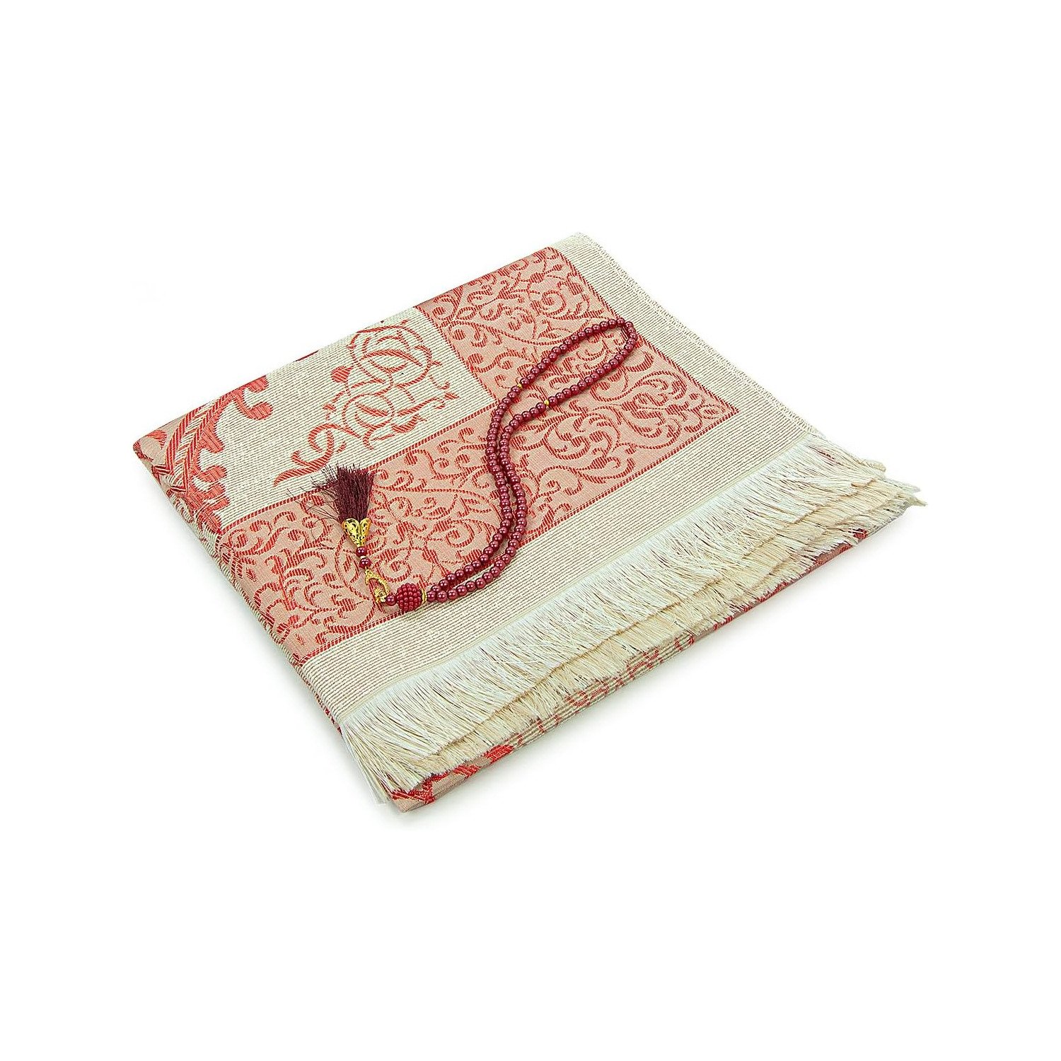 Folded Ihvan Burgundy Cotton Prayer Mat