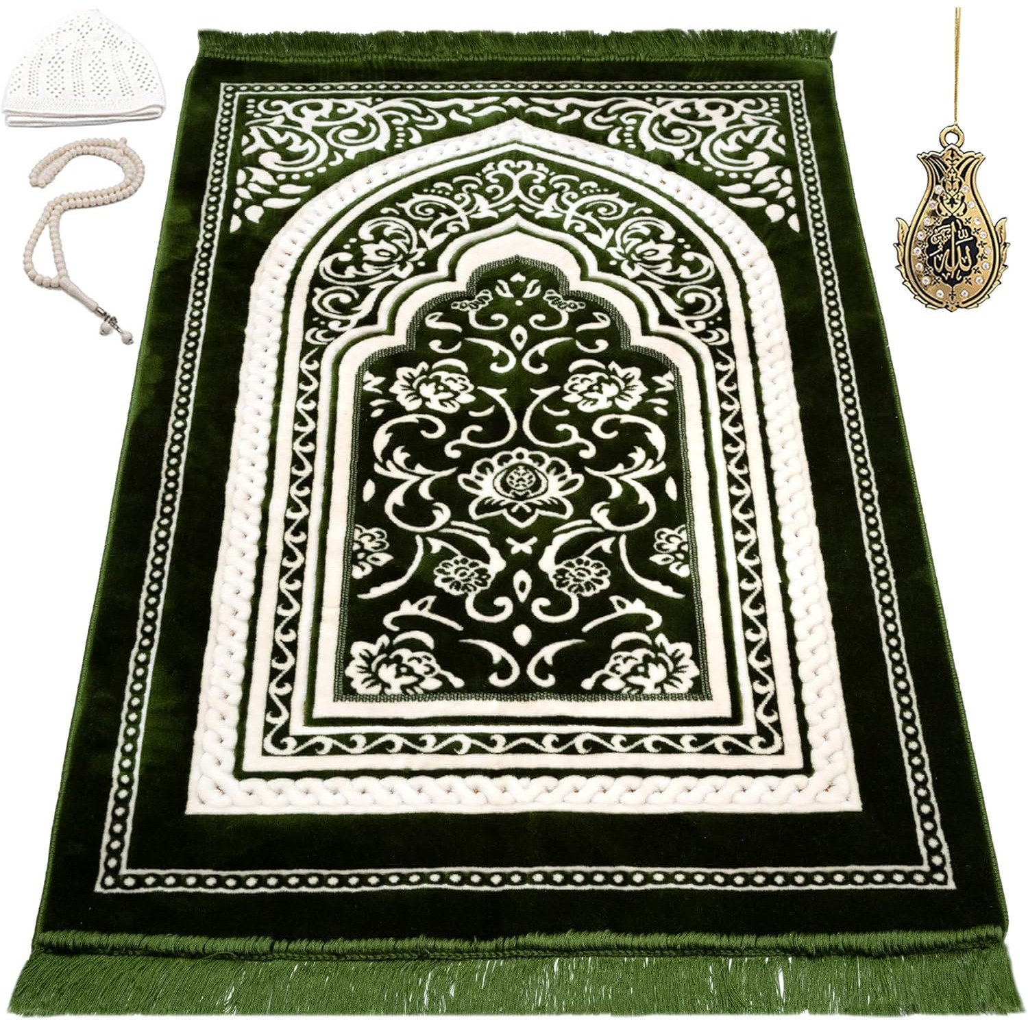 Green Modefa Turkish Islamic Prayer Rug set
