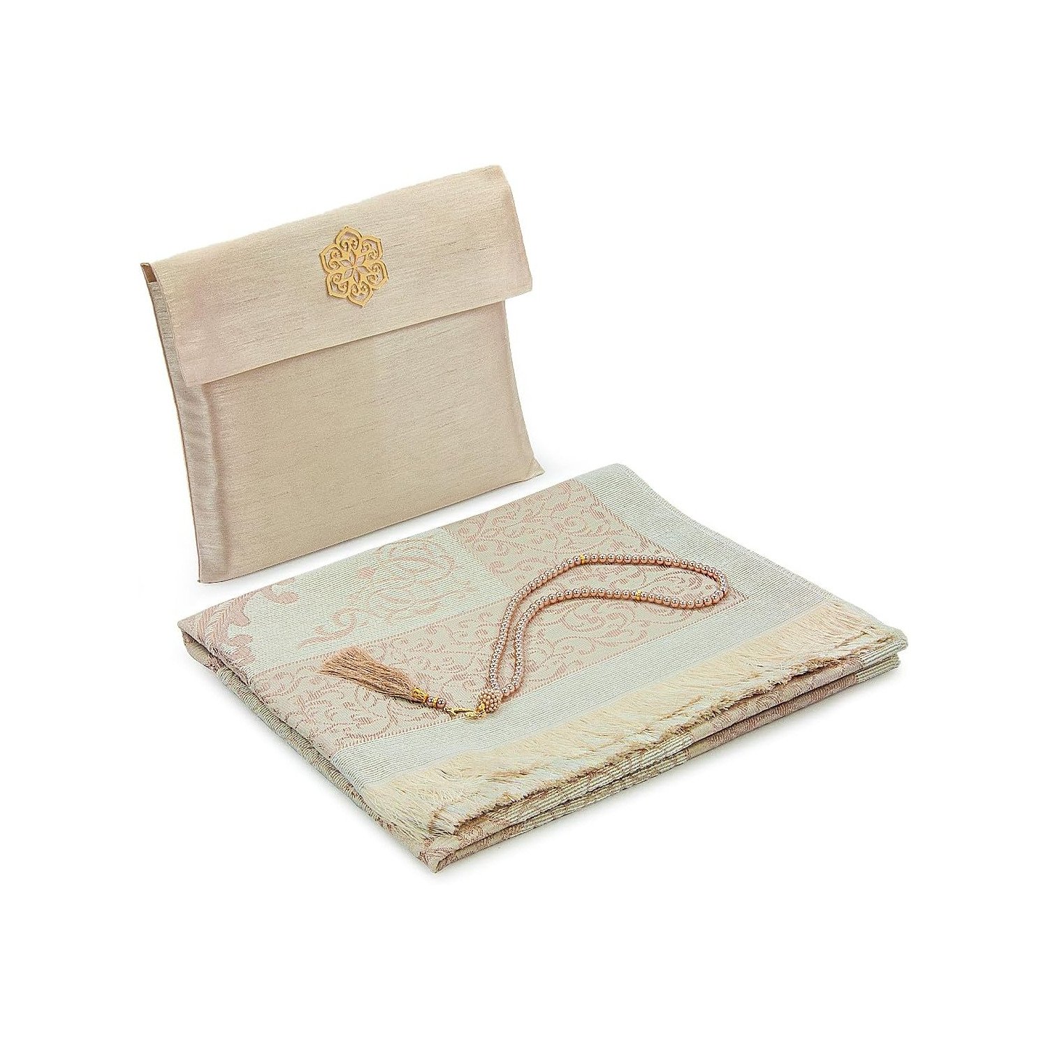 Ihvan Beige Cotton Prayer Mat Set