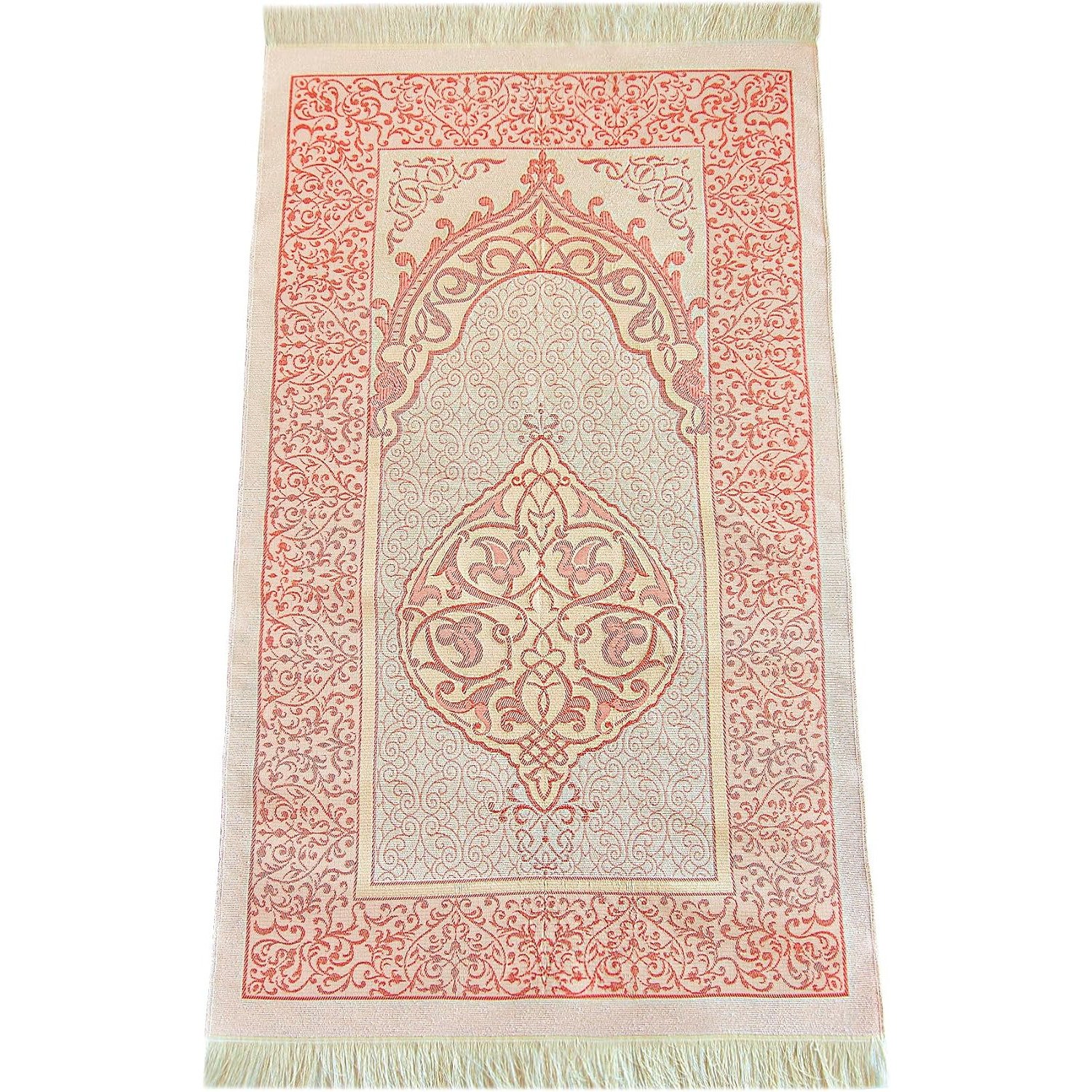 Ihvan Burgundy Cotton Prayer Mat unfolded