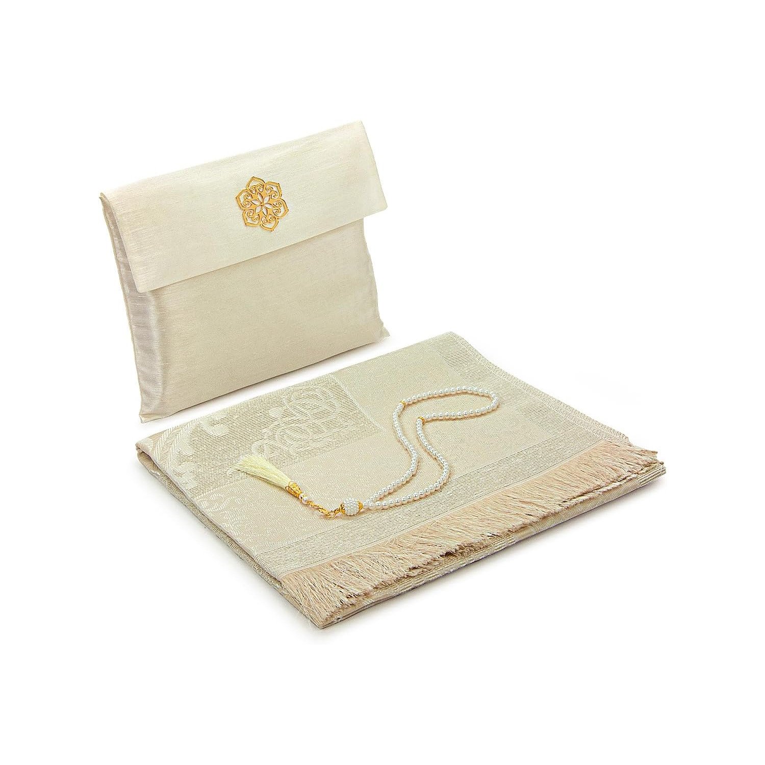 Ihvan Cream Cotton Prayer Mat Set