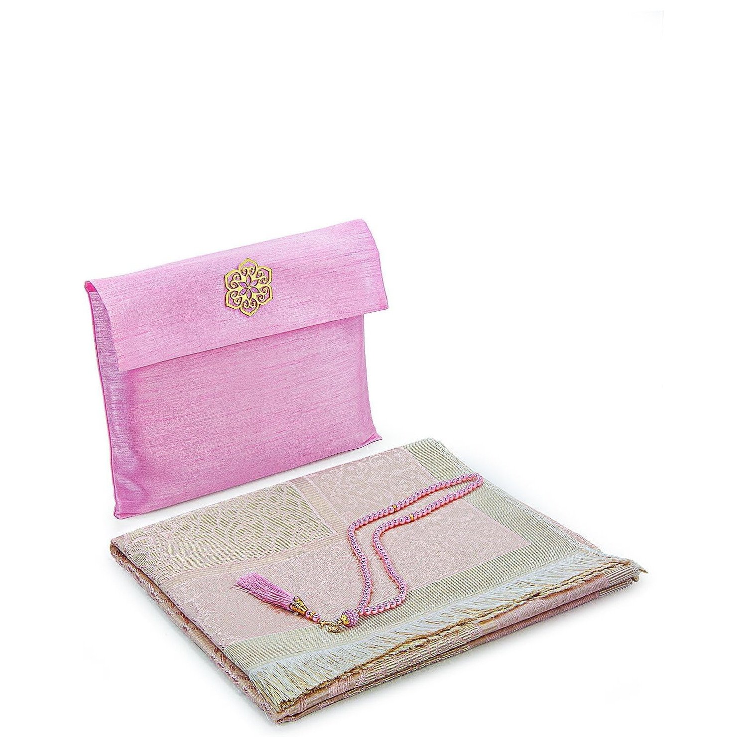 Ihvan Pink Cotton Prayer Mat Set