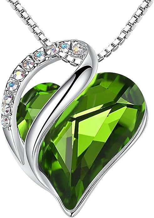 Leafael Emerald Green Heart Necklace