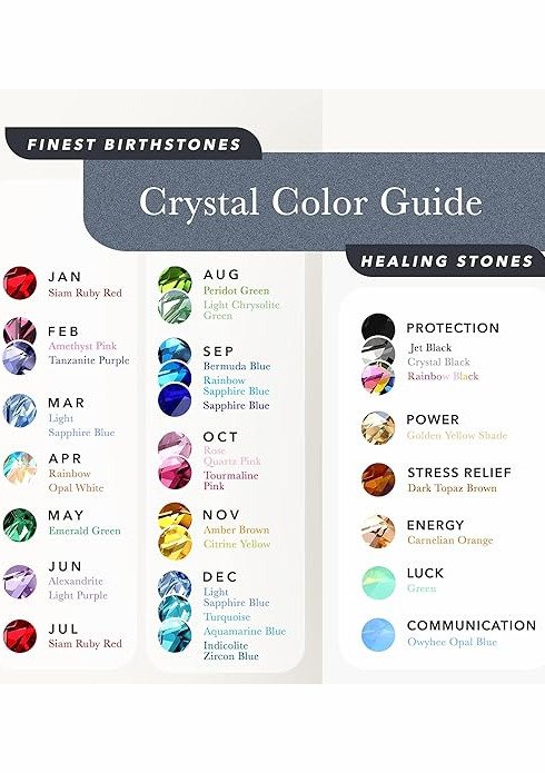 Leafael Necklace Crystal Color Guide