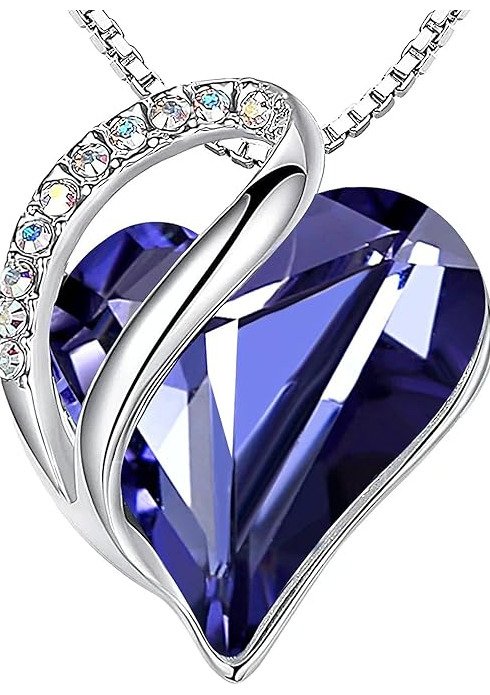 Leafael Sapphire Blue Heart Necklace