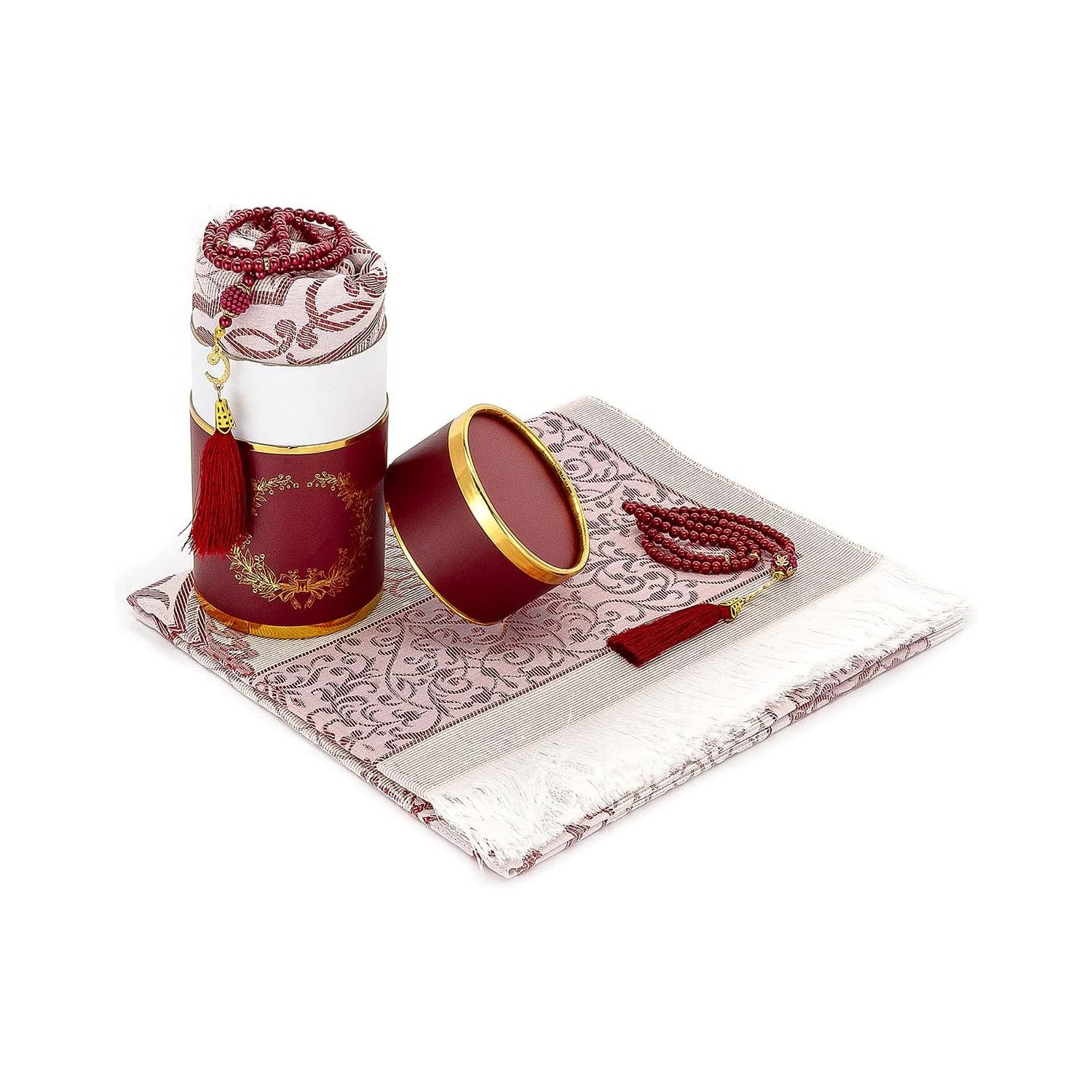 Maroon Ihvan Islamic Gift Set with cylinder box