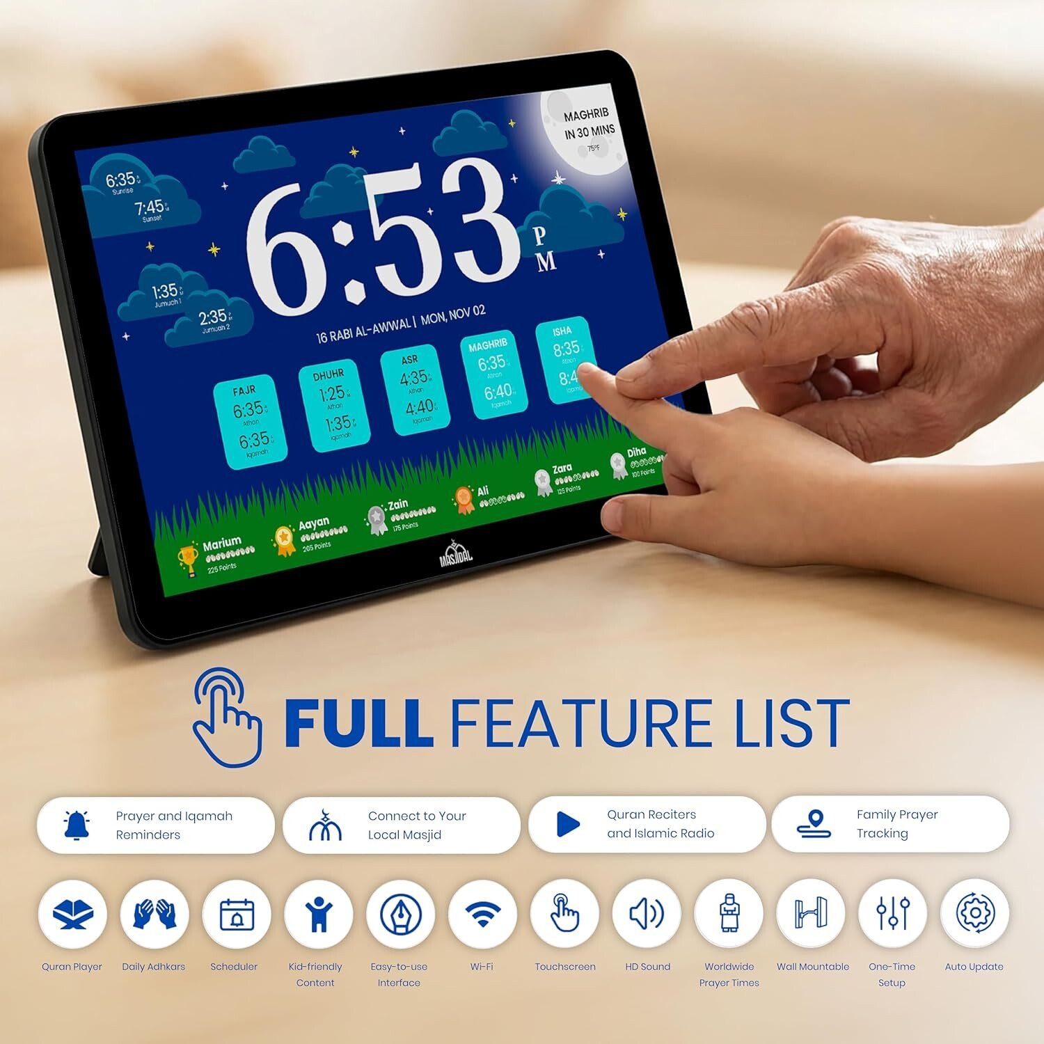 Masjidal Smart Azan Clock Interface