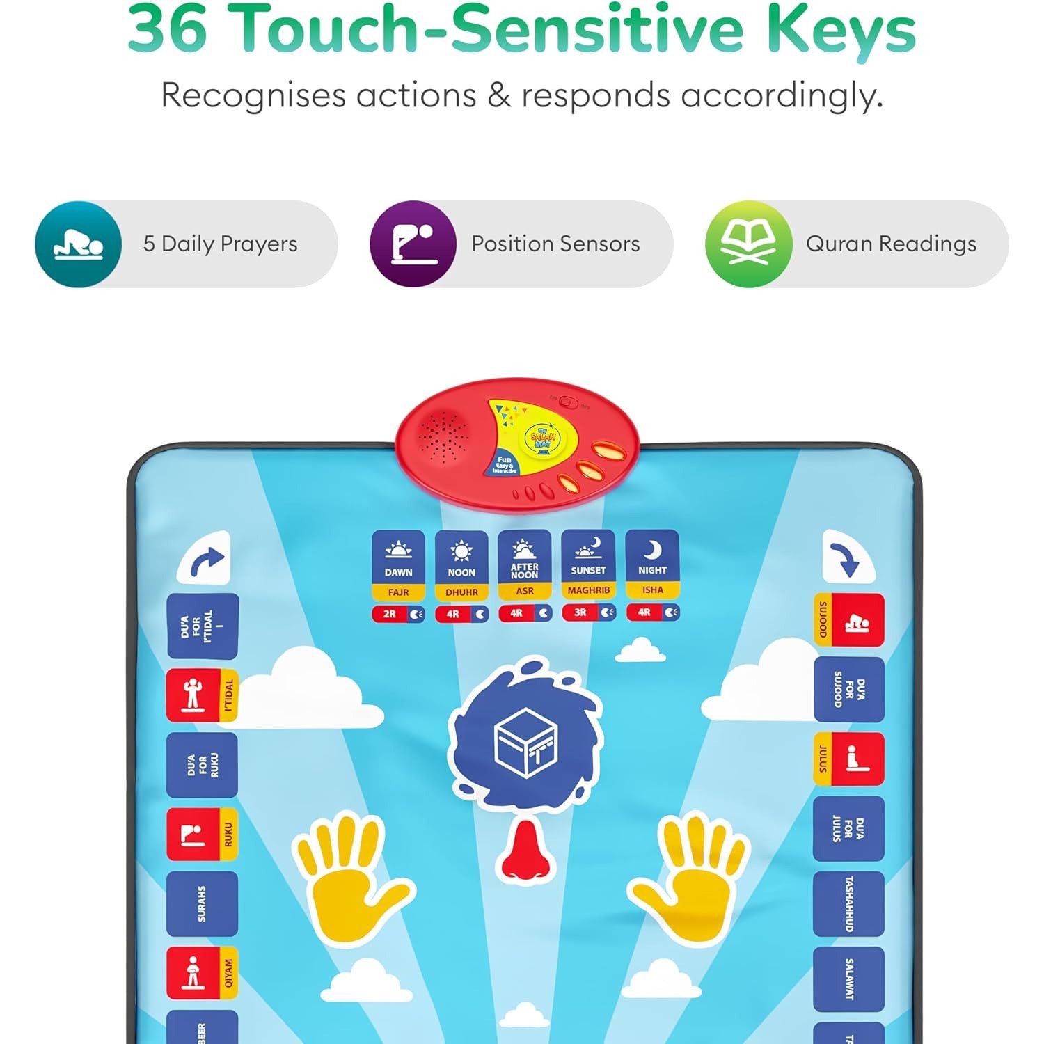 My Salah Mat Interactive Muslim Prayer Mat with Touch Sensors