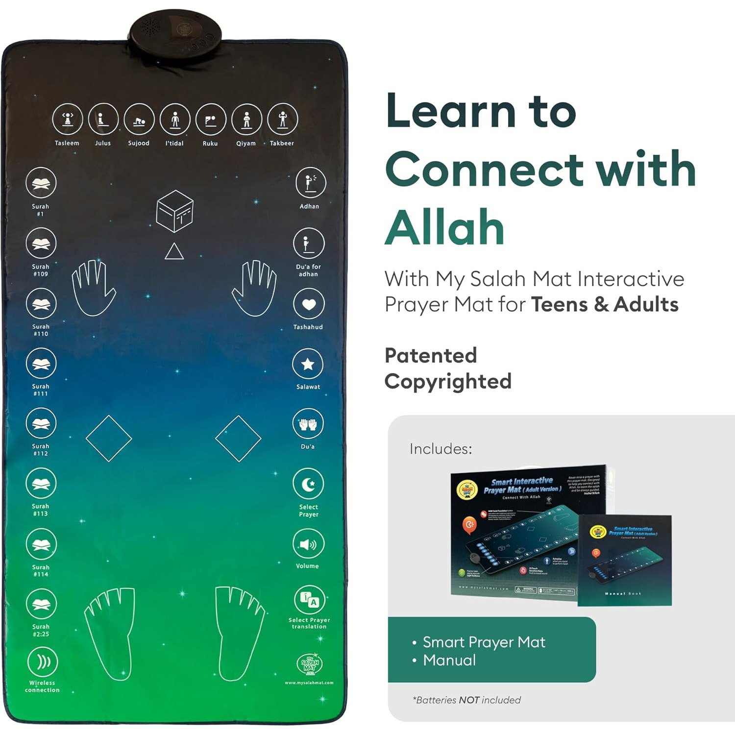 My Salah Mat Interactive Prayer Mat for Teens and Adults