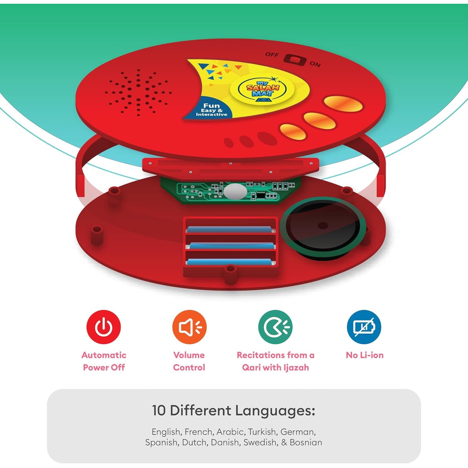 My Salah Mat Talking Islamic Prayer Mat with 10 Languages