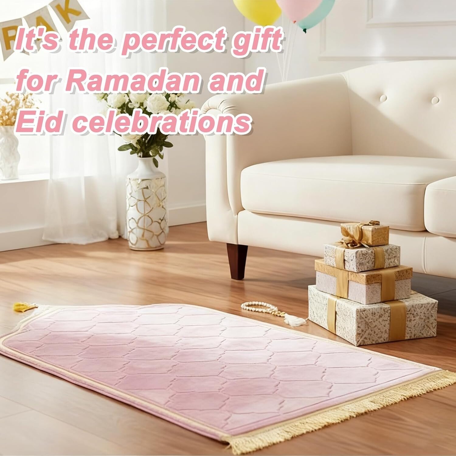 Pink RONGJUKD Muslim Women Prayer Rug gift