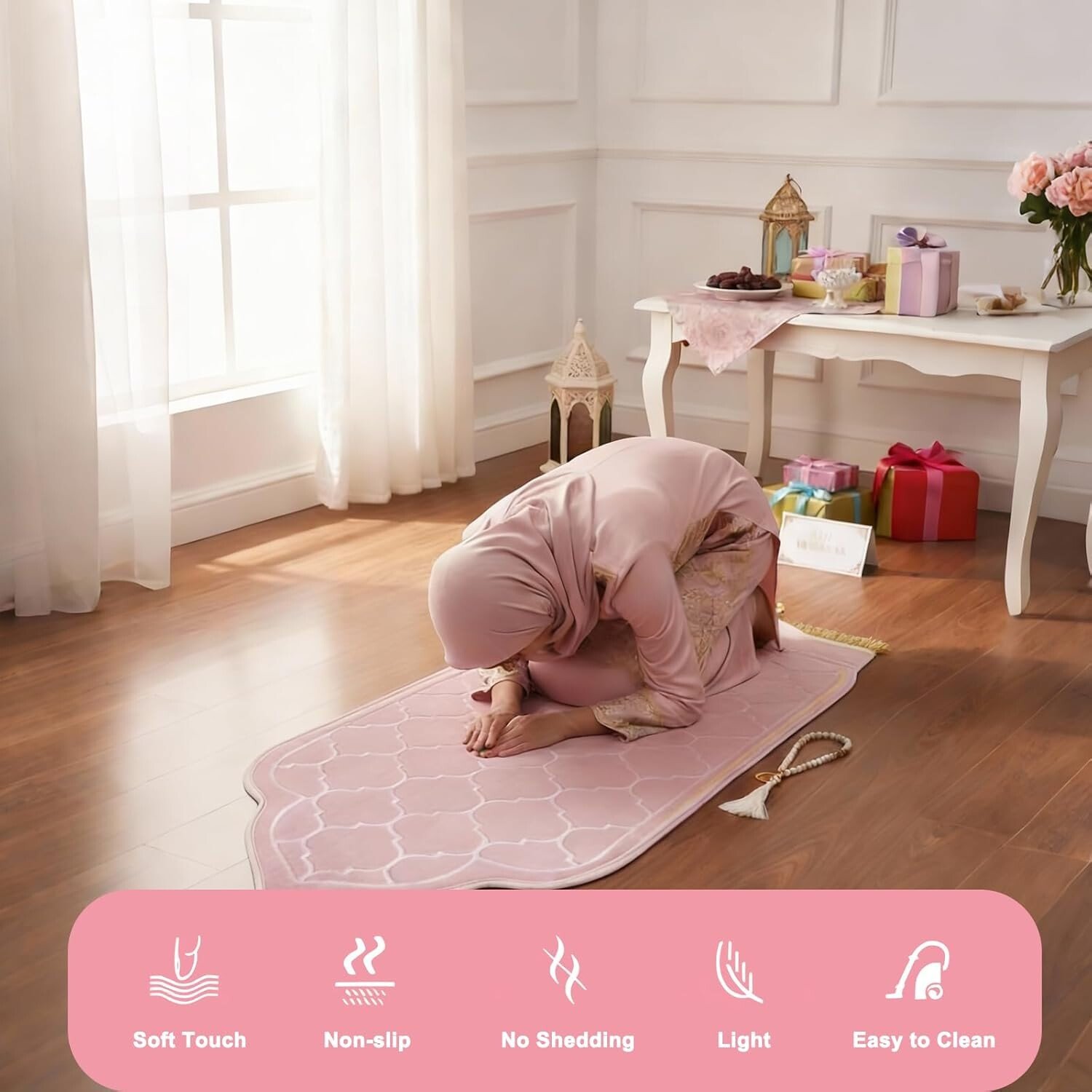 Pink RONGJUKD Women Prayer Mat features