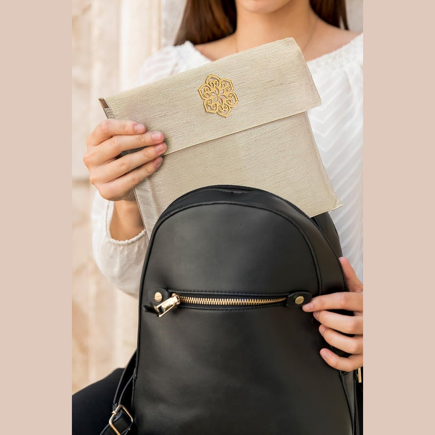 Portable Ihvan Cotton Prayer Mat in bag