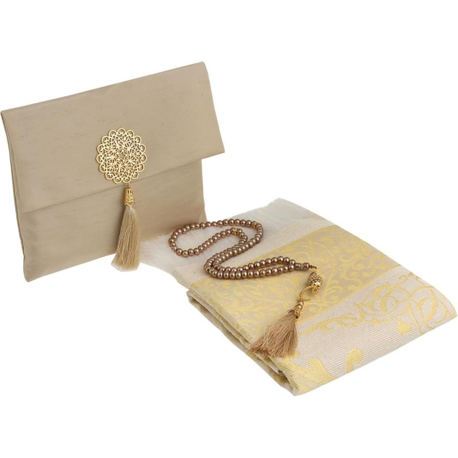 Prien Brown Foldable Muslim Prayer Mat with Travel Bag
