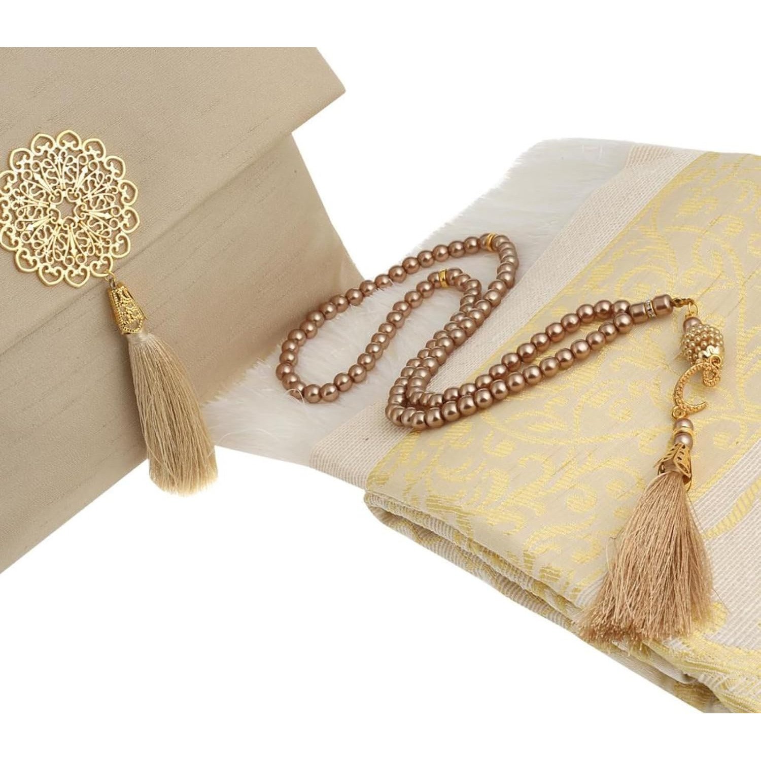Prien Muslim Prayer Mat with Matching Tasbih Gift Set