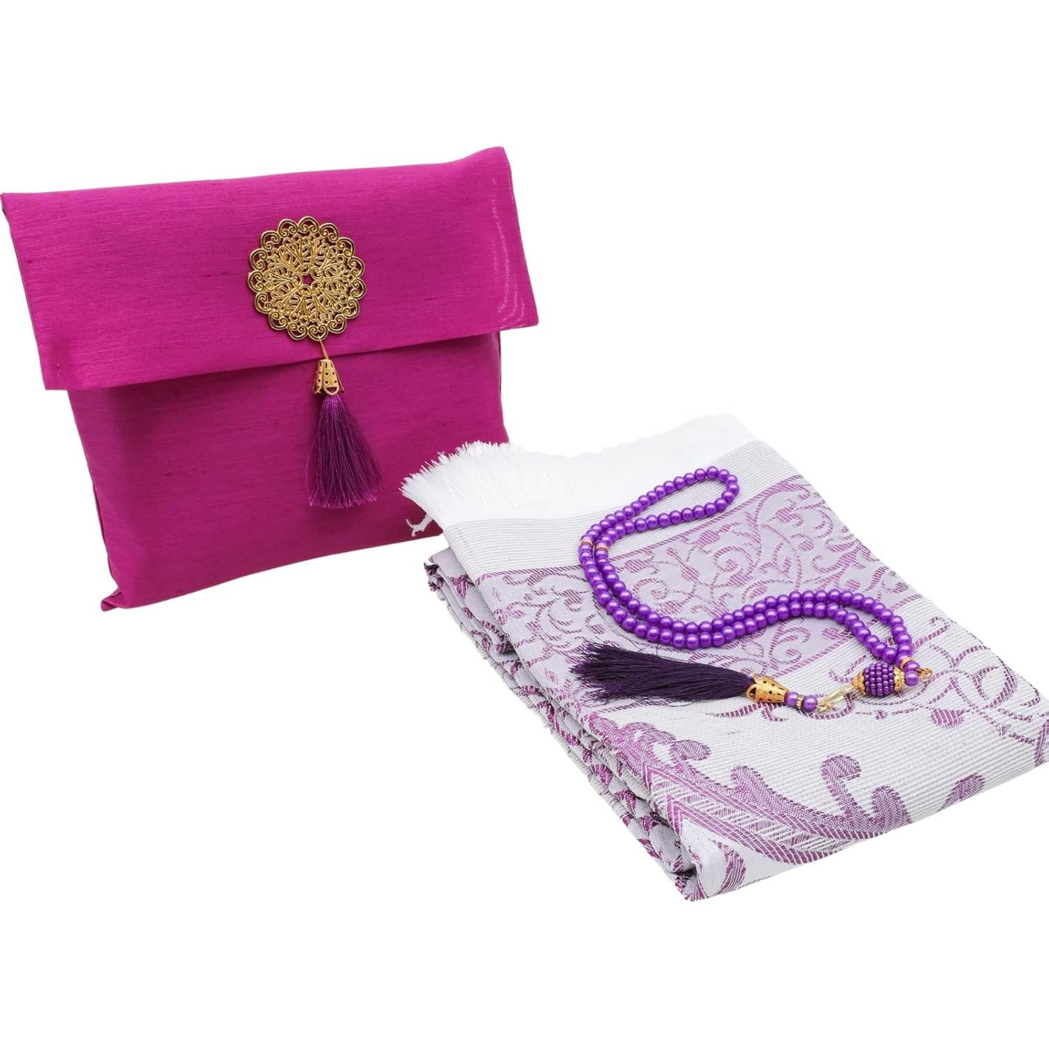 Prien Purple Travel Prayer Mat and Tasbih Gift Set