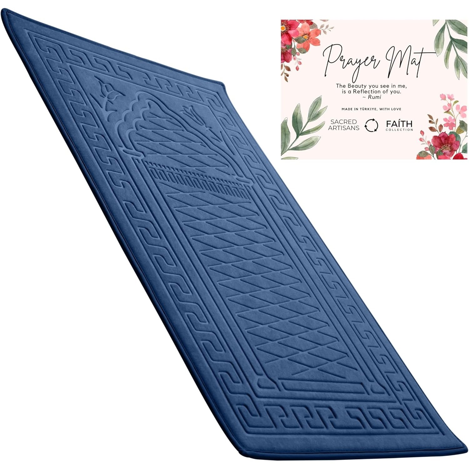 Sacred Artisans Blue Orthopedic Muslim Prayer Mat