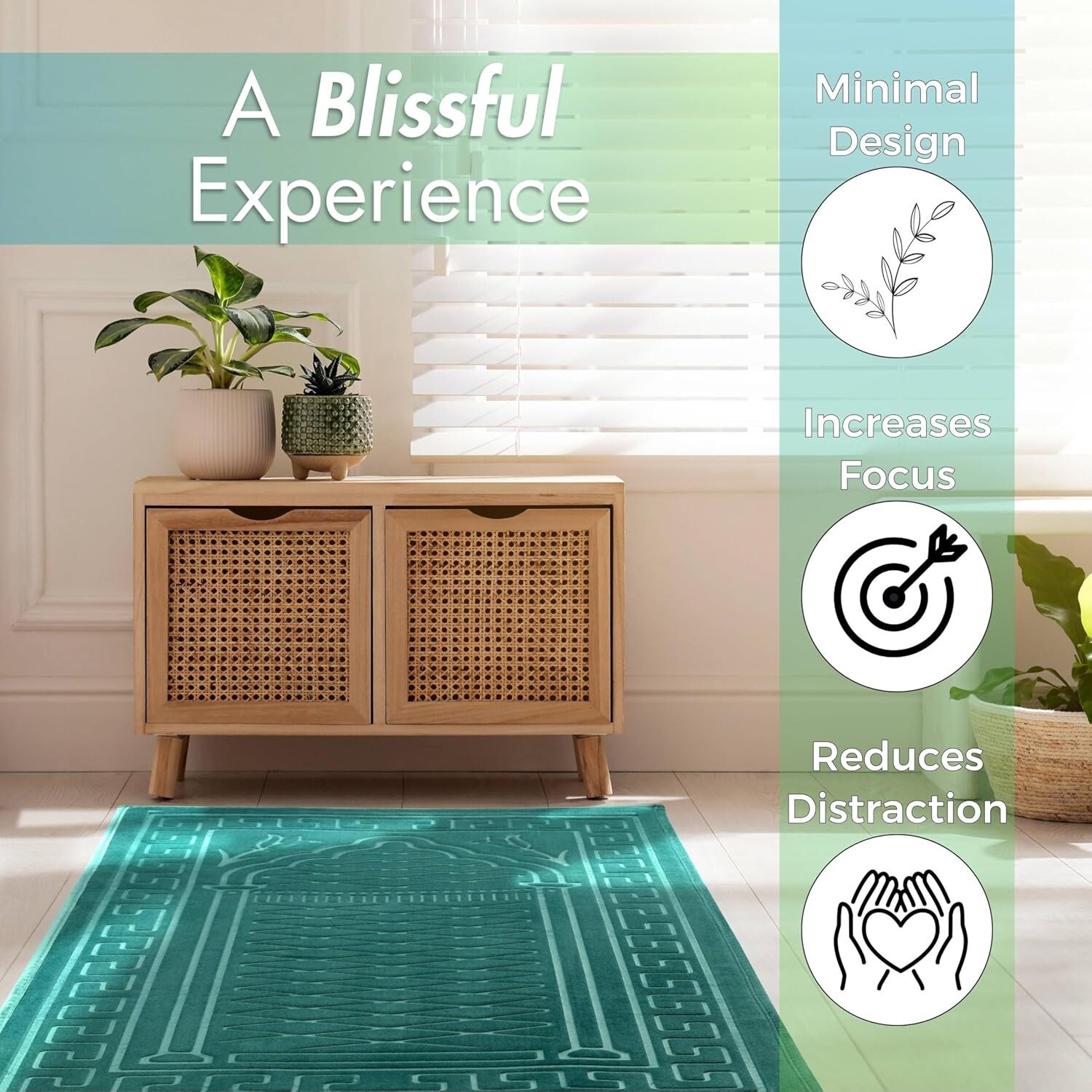 Sacred Artisans Minimalist Muslim Prayer Mat for Focus
