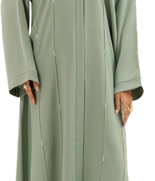 Sage Green Korean Crepe Modern Abaya