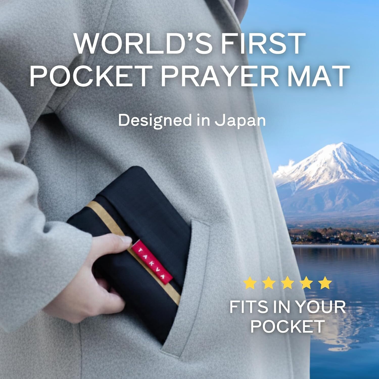 TAKVA world's first pocket prayer mat designed in Japan