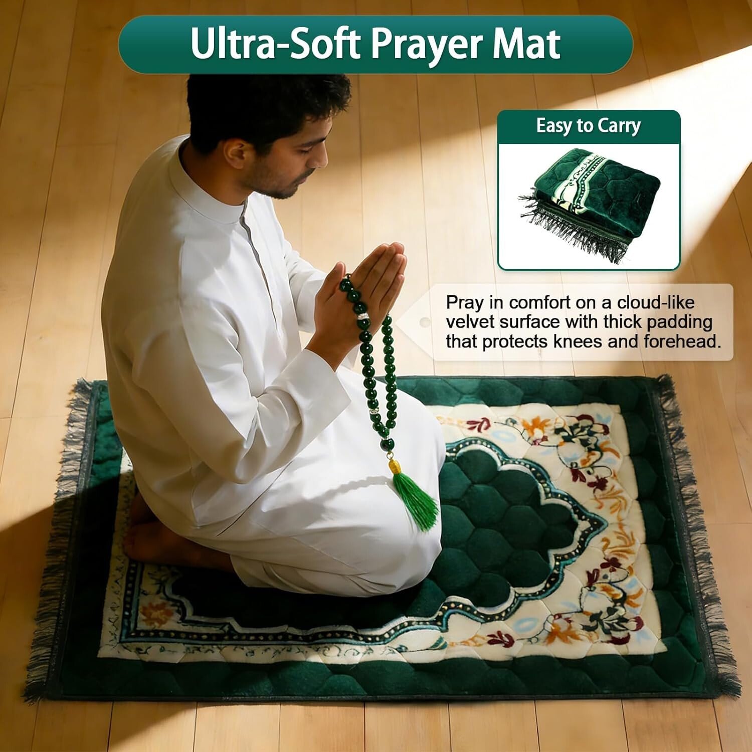 Ultra-Soft Thick Prayer rug for joint comfort